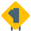 Externe-Kreuzung-Abschaltung-von-der-Autobahn-zum-Linksverkehr-Farbe-tal-revivo icon