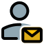 Email message of a user received online icon