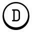 D в круге icon