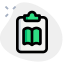 Content of a book been posted on a clipboard icon