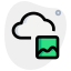 Online image storage on a cloud server icon