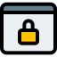 Browser security with padlock isolated on white background icon
