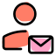 Email message of a user received online icon