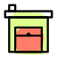 Industrial grade warehouse for material box storage icon