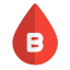 Donating the B group blood to the patients icon