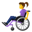 donna su sedia a rotelle manuale icon