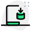 Mobile downloads section into an Android operating system icon