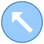 Circled Up Left icon