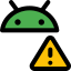 Android operating system warning with the triangular exclamation mark icon