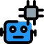 Advanced robot embedded with a microprocessor isolated on a white background icon