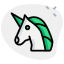 Unicorn toy with single horn isolated on white background icon