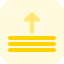 Upload bar with arrow pointing upwards layout icon