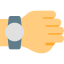 Left hand wearing orientation of digital smartwatch icon