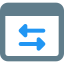 Incoming and outgoing data transfer from web browser icon