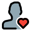 Favorite user profile picture with heart logotype icon