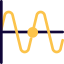 Harmonic wave curve with equal amplitudes layout icon