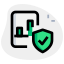 Bar chart file secured with defensive anti-virus icon