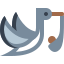 Cicogna in volo con fagotto icon
