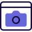 Button for uploading pictures on a website make a tool icon