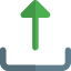 Digital upload document file with tray technology icon