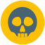 Poison with human skull logotype road sign icon