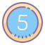 5 en círculo icon