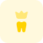 Placing a Crown on tooth secure fit isolated on a white background icon