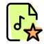 Favorite music from the user playlist library icon