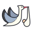 Cigogne volante portant un paquet icon