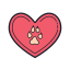 Heart with dog paw icon