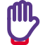 Hand gesture for high-five and stop signal icon