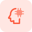 Brain power processing CPU isolated on a white background icon