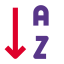 Sort column in alphabetic order in spread sheet icon