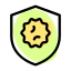 Antibodies protection of a Coronavirus isolated on a white background icon