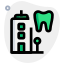 Hospital with multiple dentistry department isolated on a white background icon