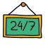 24-7 Open Sign icon