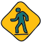 Persona caminando, señal de tráfico icon