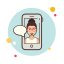 Business Girl Messaging icon