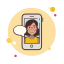 Girl With Glasses Messaging icon