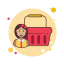 猩红色的购物篮 icon