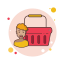 Красная корзина для покупок icon