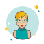 Blond Short Hair Lady With Blue Glasses icon