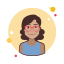 Brown Curly Hair Lady With Glasses icon