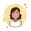 Brown Curly Hair Lady With Red Earrings icon