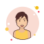 Brown Short Hair Lady in Yellow Shirt icon
