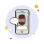 Mann mit Bart Messaging icon