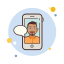 Man With Mustache Messaging icon