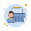 Man Blue Shopping Basket icon