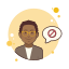 Mann im gelben Glas-Stoppschild icon