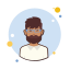 Man With Beard in Blue Glasses icon